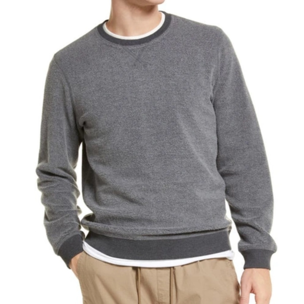 Marine Layer Men's Fleece Out Crew Sweatshirt - M - Gray/Navy